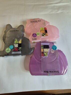 Melii Dog + Cat + Unicorn Snackle Box Bundle With 7 Adjustable Compartments NWT